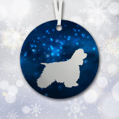 Blue Star Lights Cocker Spaniel Dog Kerstmis Metalen Ornament