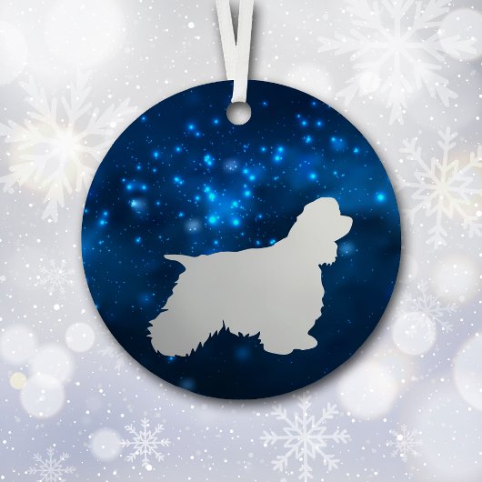 Blue Star Lights Cocker Spaniel Dog Kerstmis Metalen Ornament