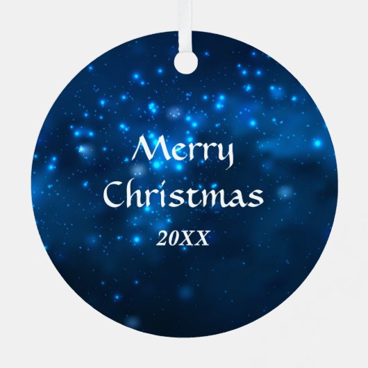 Blue Star Lights Cocker Spaniel Dog Kerstmis Metalen Ornament (Achterkant)