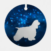 Blue Star Lights Cocker Spaniel Dog Kerstmis Metalen Ornament (Voorkant)