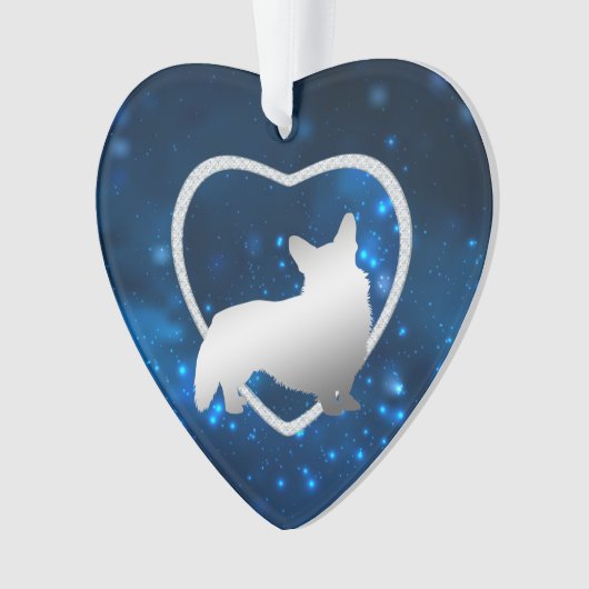 Blue Star Lights Corgi Dog Ornament (voorkant)