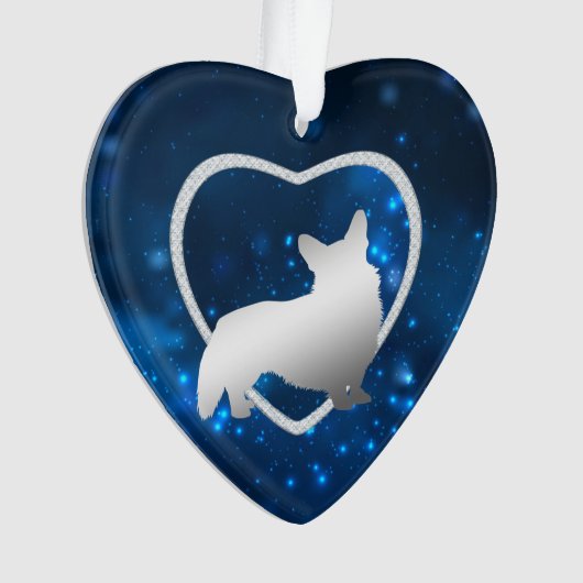 Blue Star Lights Corgi Dog Ornament (voorkant)