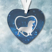 Blue Star Lights Dachshund Dog Ornament