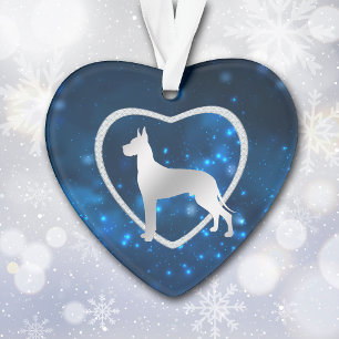 Blue Star Lights Great Dane Dog Ornament