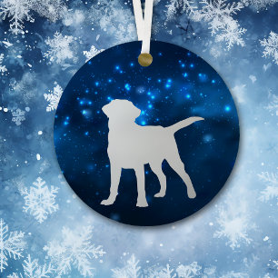 Blue Star Lights Labrador Retriever Dog Kerstmis Metalen Ornament