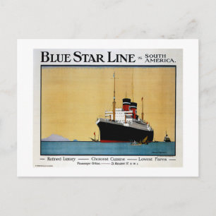 Blue Star Line Zuid-Amerika Briefkaart