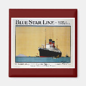 Blue Star Line Zuid-Amerika Magneet (Voorkant)