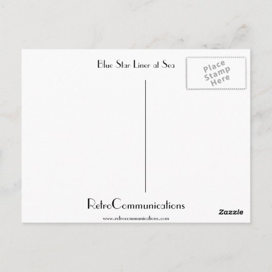 Blue Star Liner Briefkaart (Achterkant)
