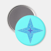 Blue Star Magnet (rond) (Voorkant / Achterkant)