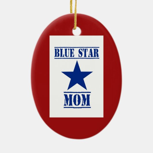 Blue Star Mam Keramisch Ornament (Achterkant)