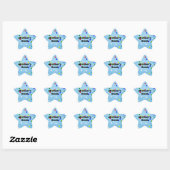 Blue Star met Stippen Custom Bookplate voor Kinder Ster Sticker (Vel)