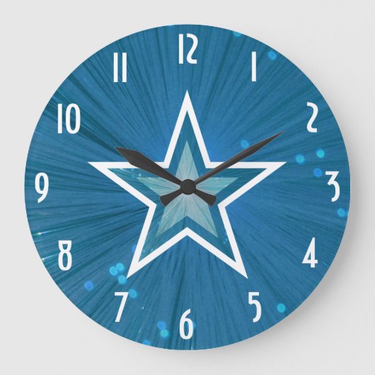 Blue Star 'Numbers' klok rond (Voorkant)