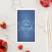 Blue Star of David Customized Bar Mitzvah Party Servet (Insitu)