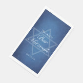 Blue Star of David Customized Bar Mitzvah Party Servet (Hoek)