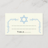 Blue Star of David Damask Bat Mitswa plaatskaart Plaatskaartje (Achterkant)