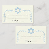 Blue Star of David Damask Bat Mitswa plaatskaart Plaatskaartje (Voorkant / Achterkant)