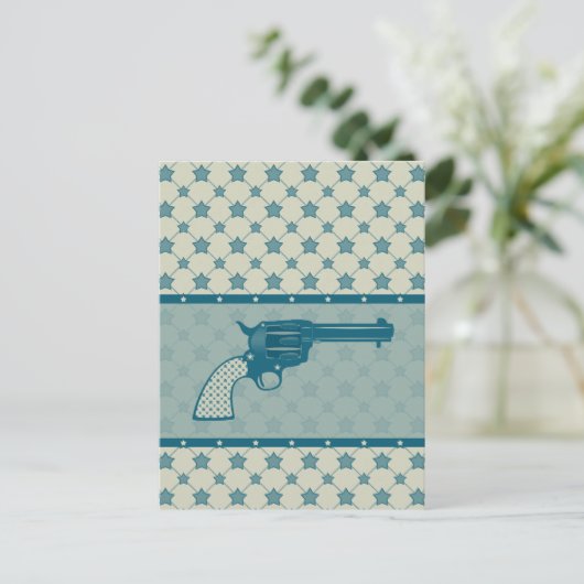 Blue Star-Pistool Briefkaart (Staand voorkant)