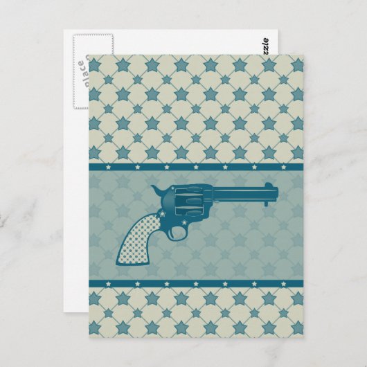 Blue Star-Pistool Briefkaart (Voorkant / Achterkant)