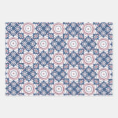 Blue Star Quilt Pattern Wrapping Craft Paper (Voorkant 3)