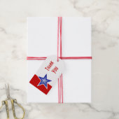 Blue Star Red print Bedankt labels Cadeaulabel (Met Touw)