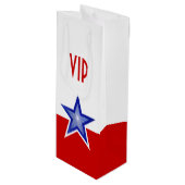 Blue Star Red print VIP-wijn Wijn Cadeautas (Voorkant Gekanteld)