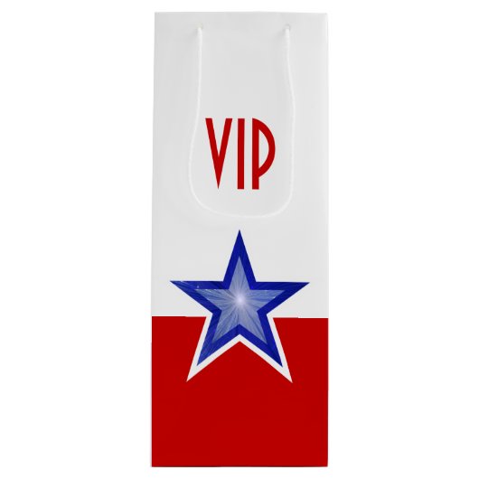 Blue Star Red print VIP-wijn Wijn Cadeautas (Voorkant)