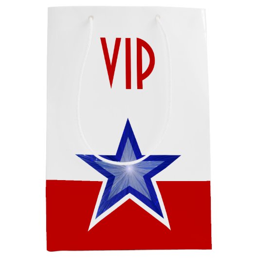 Blue Star Red VIP medium Cadeauzakje (Voorkant)