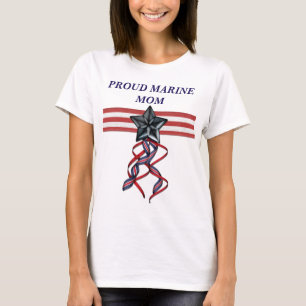 Blue Star Ribbon Proud Marine Mam T-shirt