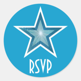 Blue Star RSVP-ronde sticker blauw