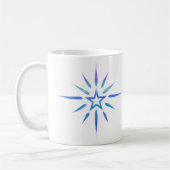 Blue Star Shine Minimalist Mug | Glow Art Koffiemok (Links)