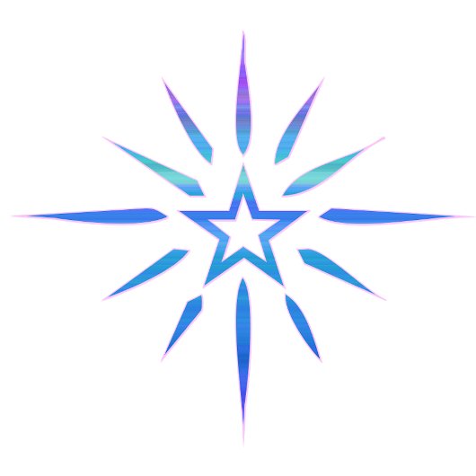 Blue Star Shine Minimalistische T-Shirt | Glow Art