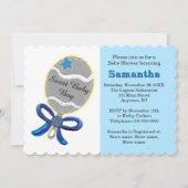 Blue Star Silver Rattle Baby shower Kaart (Voorkant)