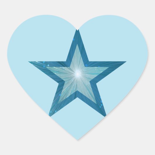 Blue Star sticker hart bord blauw (Voorkant)