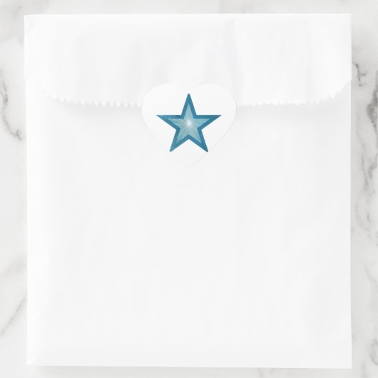 Blue Star sticker hart wit (Tas)