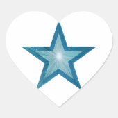 Blue Star sticker hart wit (Voorkant)