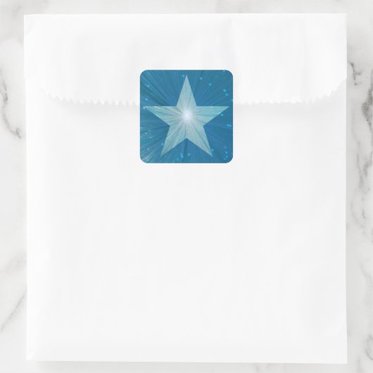 Blue Star sticker vierkant (Tas)