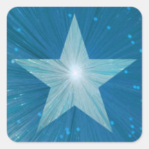 Blue Star sticker vierkant