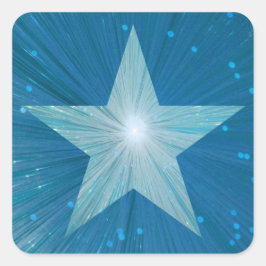 Blue Star sticker vierkant