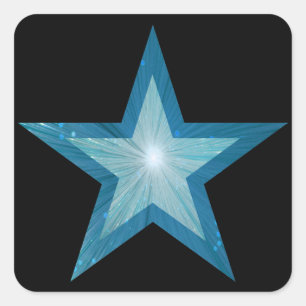 Blue Star sticker zwart