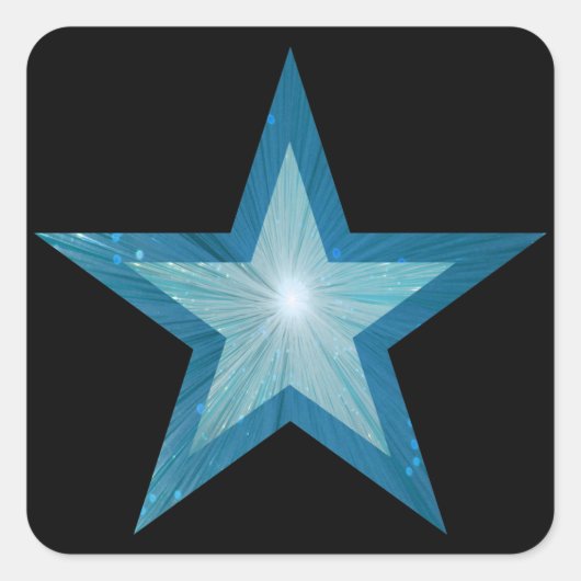Blue Star sticker zwart (Voorkant)