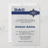 Blue Star Stripe Bar Mitzvah Uitnodiging (Voorkant)