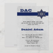 Blue Star Stripe Bar Mitzvah Uitnodiging (Voorkant / Achterkant)