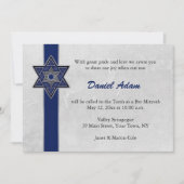 Blue Star Stripe Bar Mitzvah Uitnodiging (Voorkant)