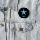 Blue Star 'SUPER'-toets zwart Ronde Button 5,7 Cm (In situ)