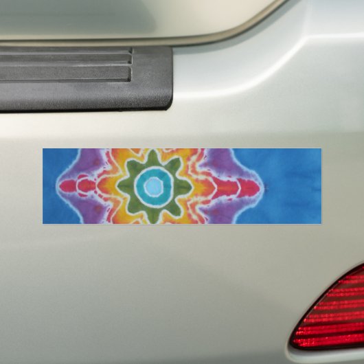 Blue Star Tie Dye Bumpersticker (Op auto)