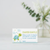 Blue Star Turtle Baby shower Luier Raffle Informatiekaartje (Staand voorkant)