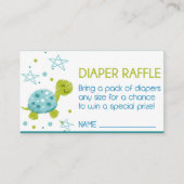 Blue Star Turtle Baby shower Luier Raffle Informatiekaartje (Voorkant)