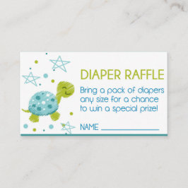 Blue Star Turtle Baby shower Luier Raffle Informatiekaartje