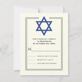 Blue Star van David Bar Mitzvah RSVP Kaartje (Voorkant)