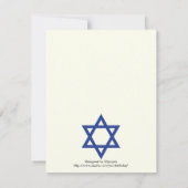Blue Star van David Bar Mitzvah RSVP Kaartje (Achterkant)